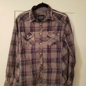 Buckle black plaid shirt